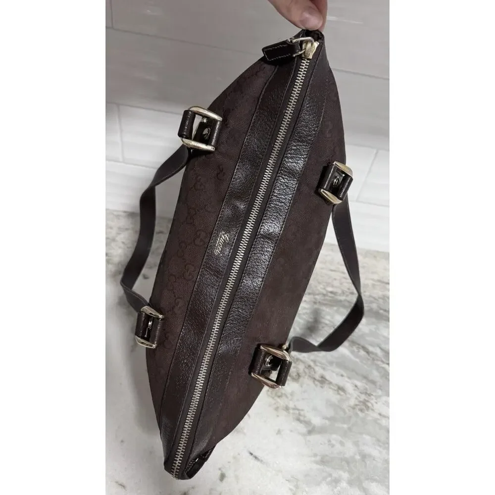 Auth Gucci GG Canvas Brown Abbey Tote Handbag - Picture 6 of 16